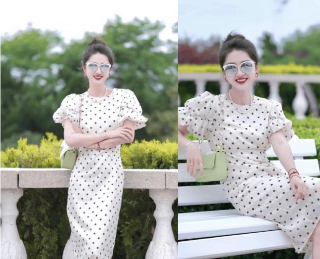 夏天一定要准备一条波点裙舒适轻盈又复古这样穿衣真有气质